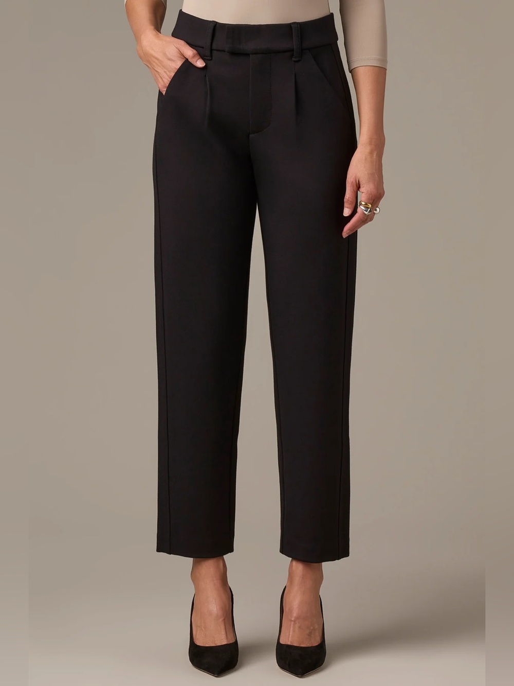 NWOT- Wit & Wisdom SKYRISE EXTENDED TAB TROUSERS, Black, size 6
